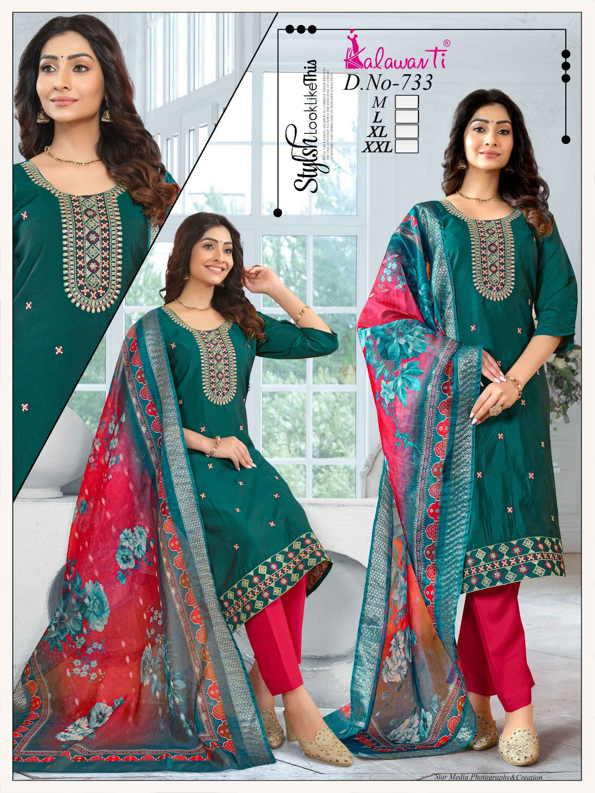 Multi Sequence 2909 Kalawanti Silk Readymade Pant Style Suits Supplier India