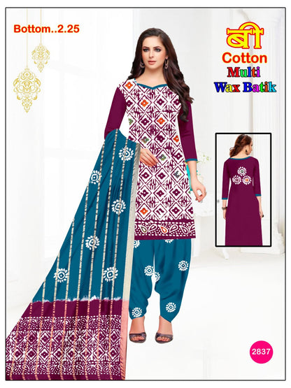 Multi Wax Batik 030126 Balajit Cotton Salwar Suits Exporter Ahmedabad