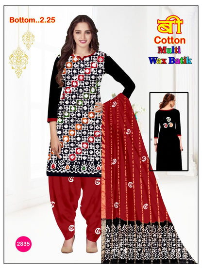 Multi Wax Batik 030126 Balajit Cotton Salwar Suits Exporter Ahmedabad