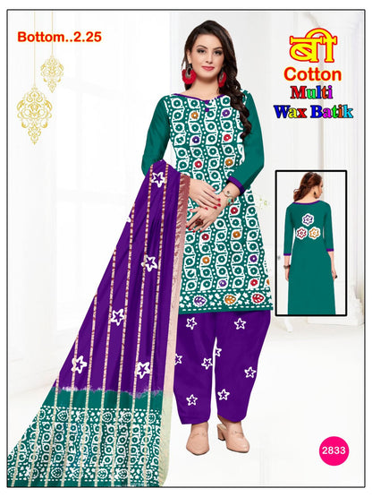 Multi Wax Batik 030126 Balajit Cotton Salwar Suits Exporter Ahmedabad