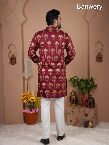 Multiple Petals Banwery Gadwal Silk Mens Kurta Pajama Exporter