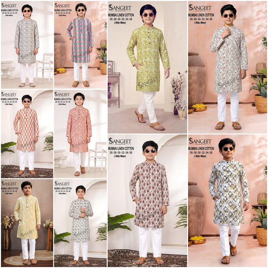 Mumbai Linen Cotton Sangeet Rayon Boys Kurta Manufacturer India