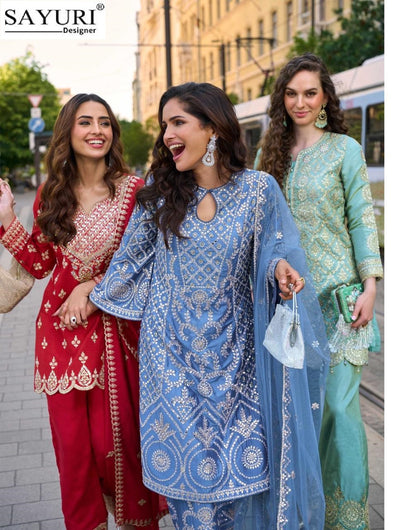 Mumtaz Sayuri Silk Readymade Suits Wholesale Rate