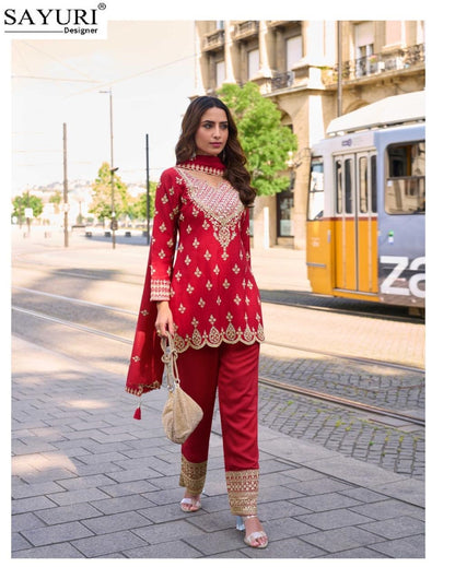 Mumtaz Sayuri Silk Readymade Suits Wholesale Rate