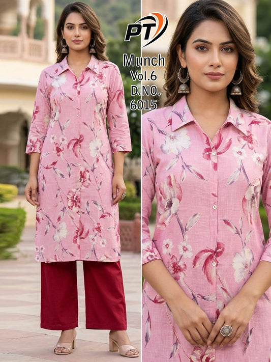 Munch Vol 6 Pt Berlin Kurti Plazzo Set Wholesale Price