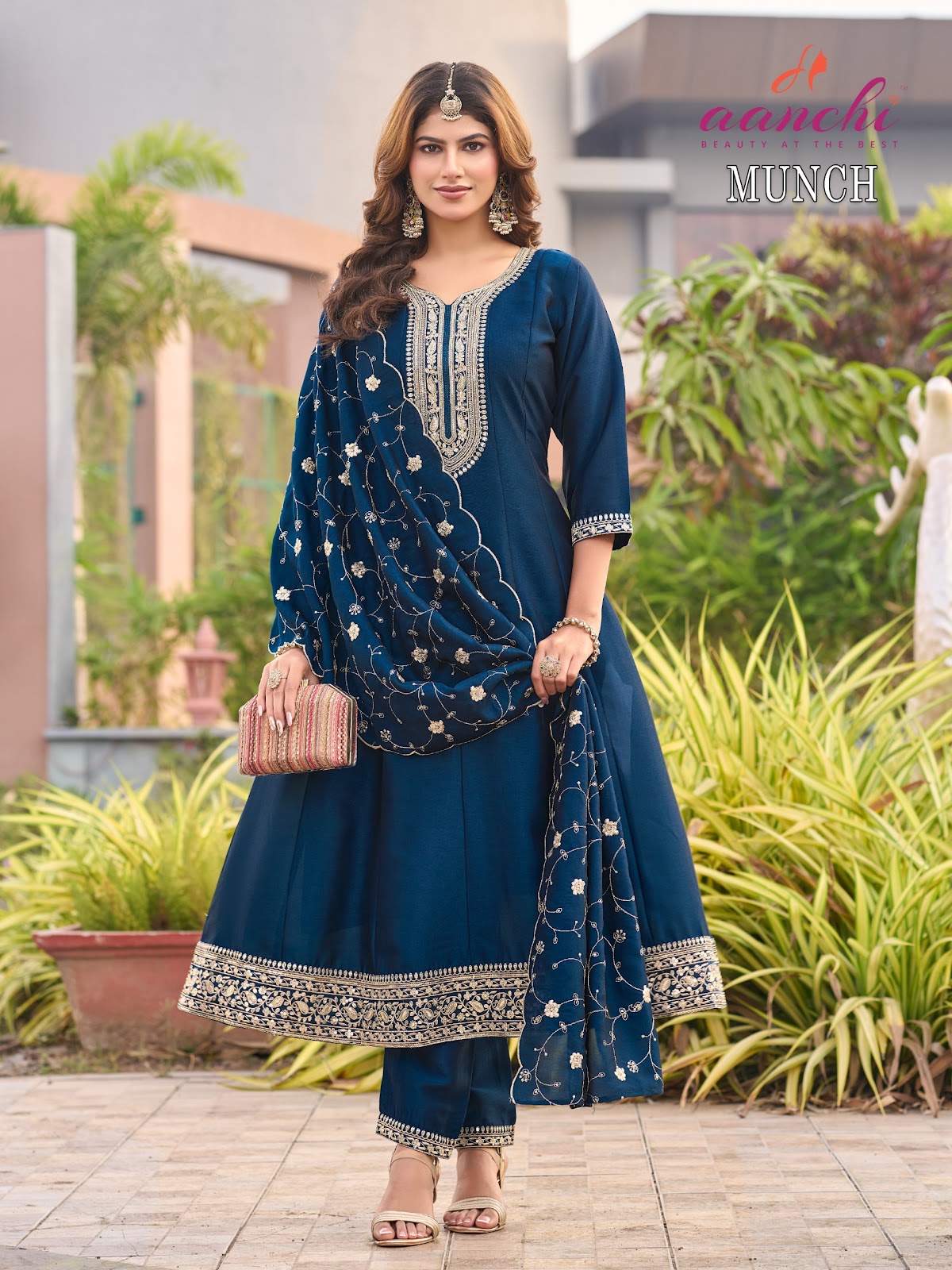 Munch Aanchi Silk Readymade Anarkali Suits Manufacturer India