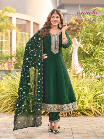Munch Aanchi Silk Readymade Anarkali Suits Manufacturer India