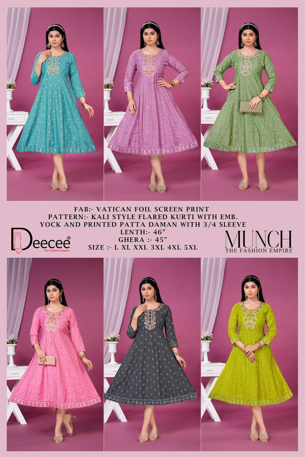 Munch Deecee Vatican Anarkali Kurtis Exporter Ahmedabad