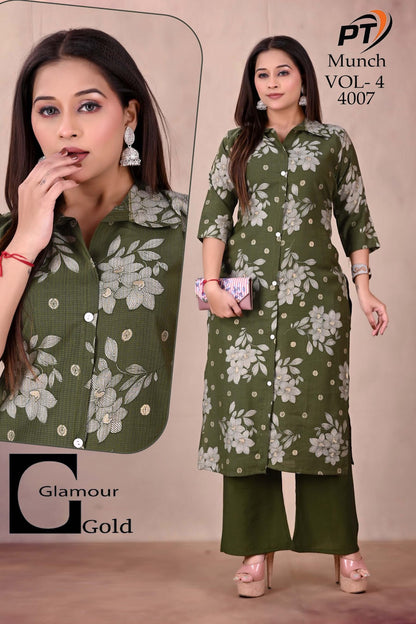 Munch Vol 4 Pt Barlin Kurti Pant Set Supplier Ahmedabad