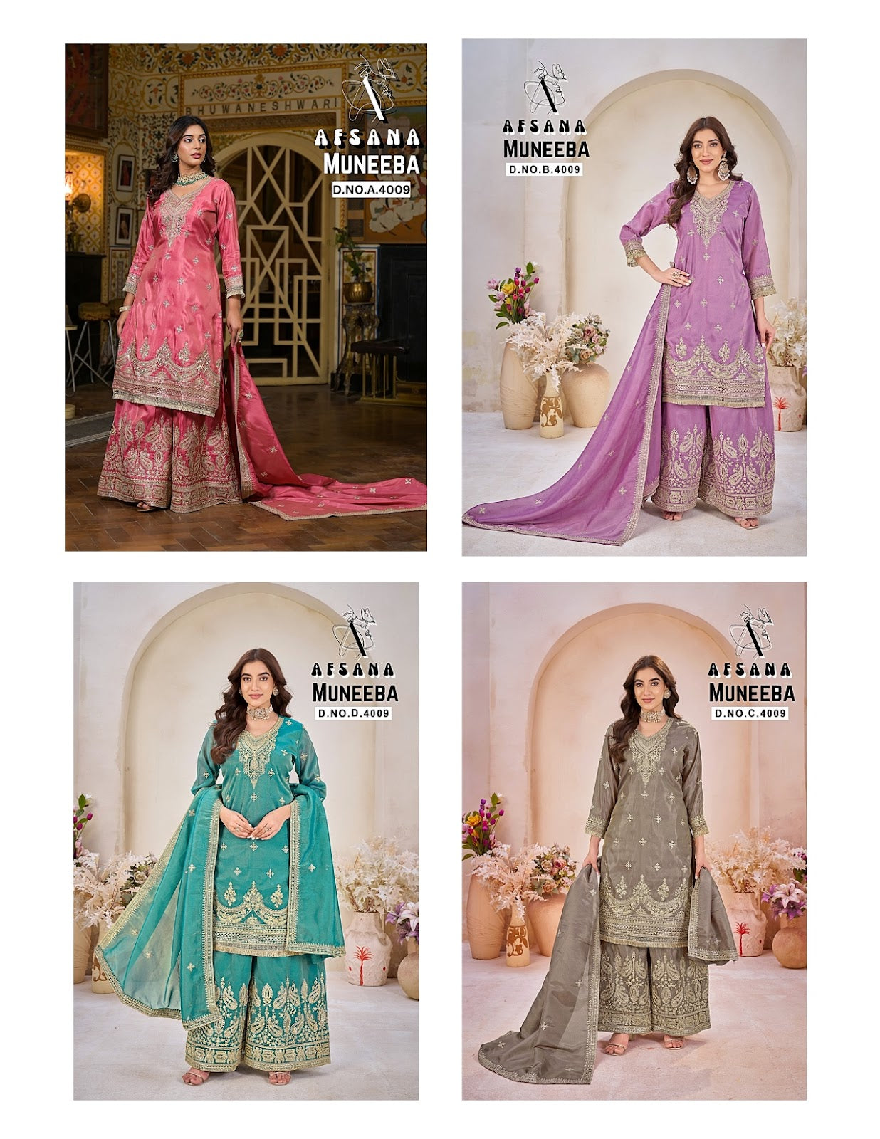 Muneeba Afsana Cosmos Readymade Plazzo Style Suits Supplier India