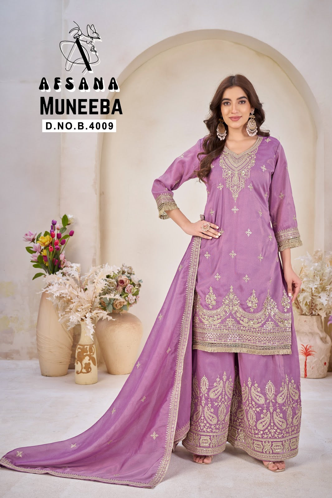 Muneeba Afsana Cosmos Readymade Plazzo Style Suits Supplier India