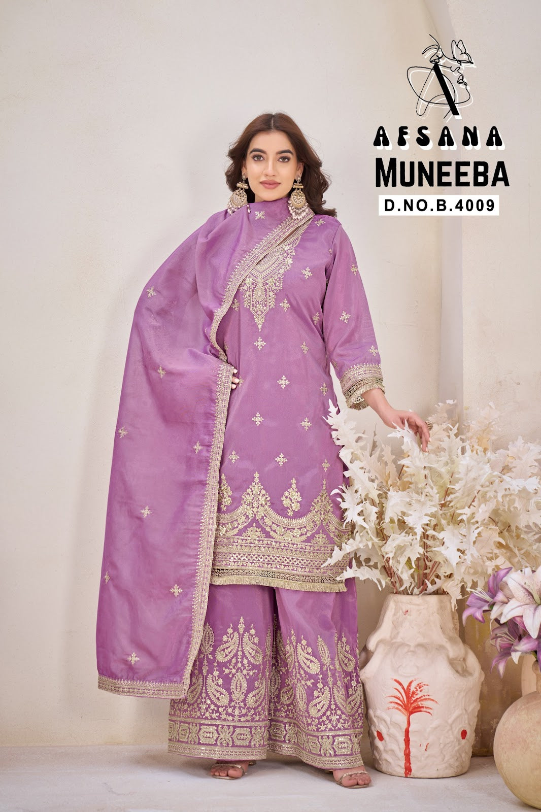 Muneeba Afsana Cosmos Readymade Plazzo Style Suits Supplier India