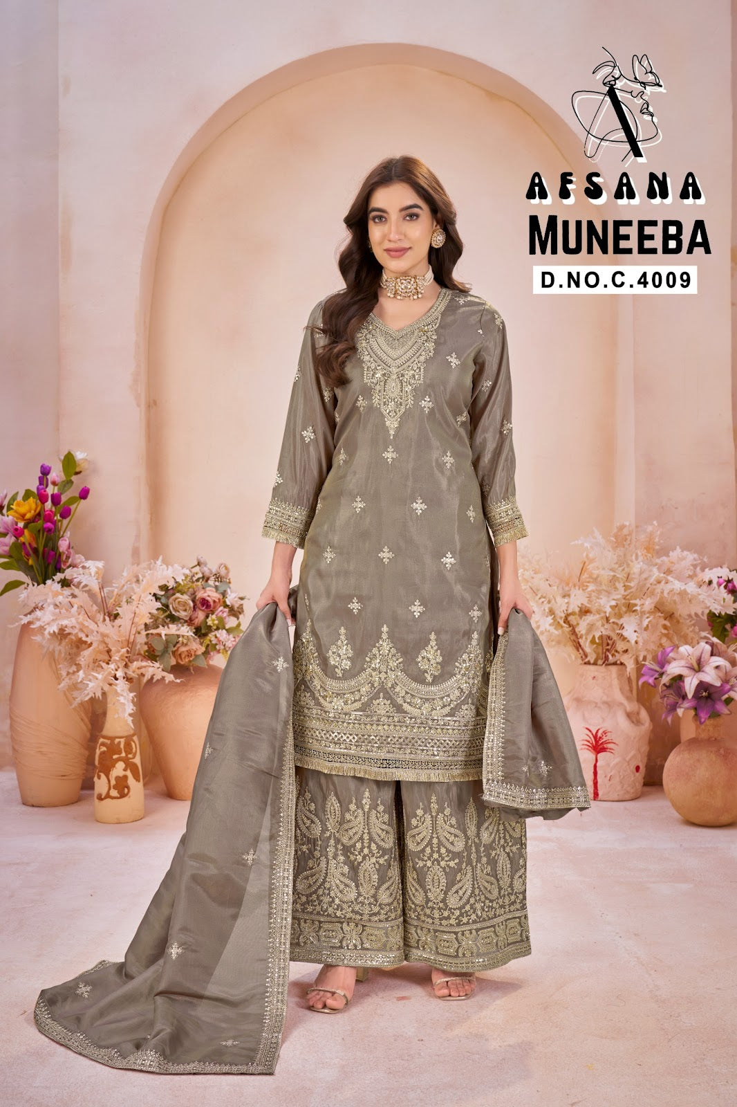 Muneeba Afsana Cosmos Readymade Plazzo Style Suits Supplier India