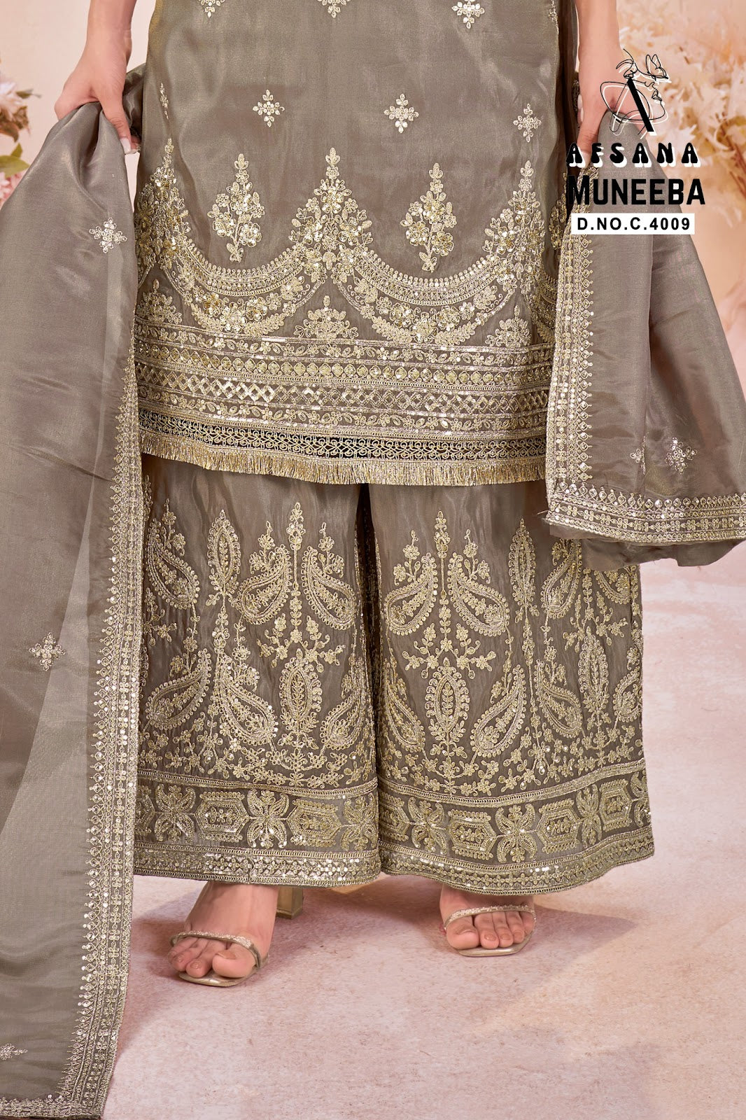 Muneeba Afsana Cosmos Readymade Plazzo Style Suits Supplier India