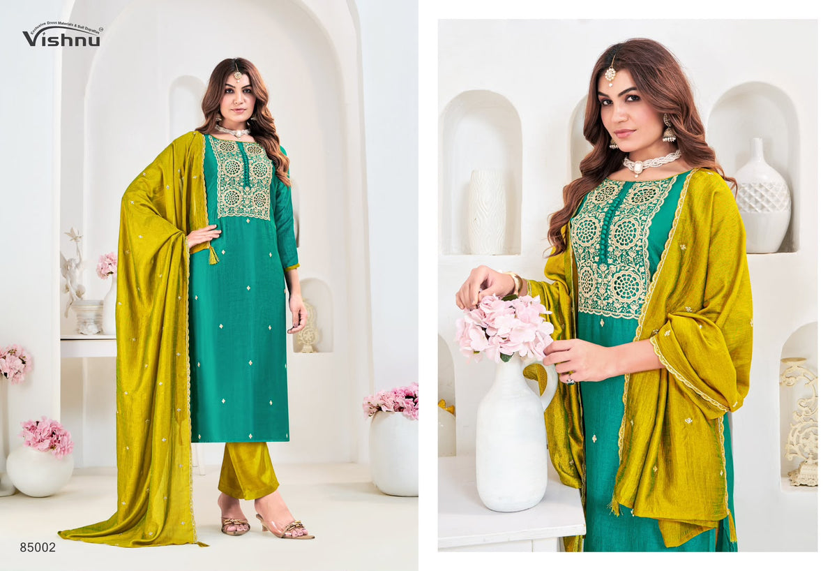 Munira Vishnu Impex Vichitra Silk Pant Style Suits Exporter India
