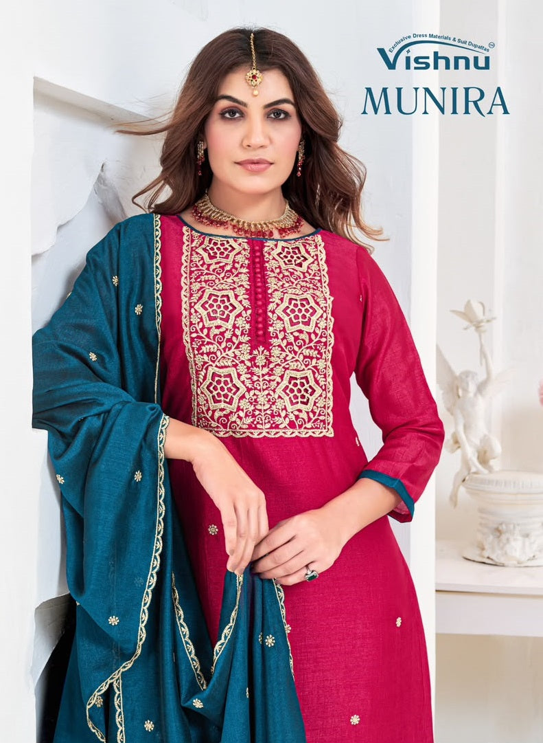 Munira Vishnu Impex Vichitra Silk Pant Style Suits Exporter India