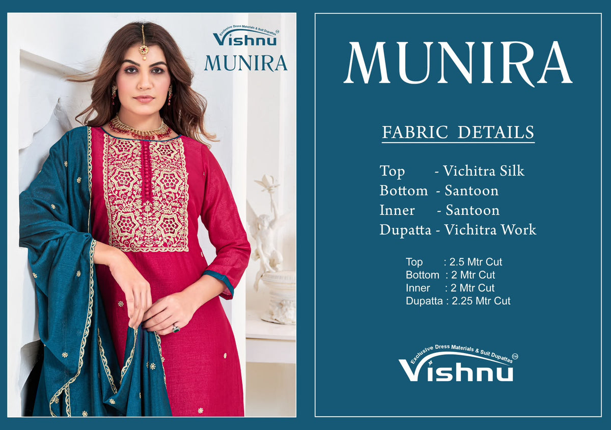 Munira Vishnu Impex Vichitra Silk Pant Style Suits Exporter India