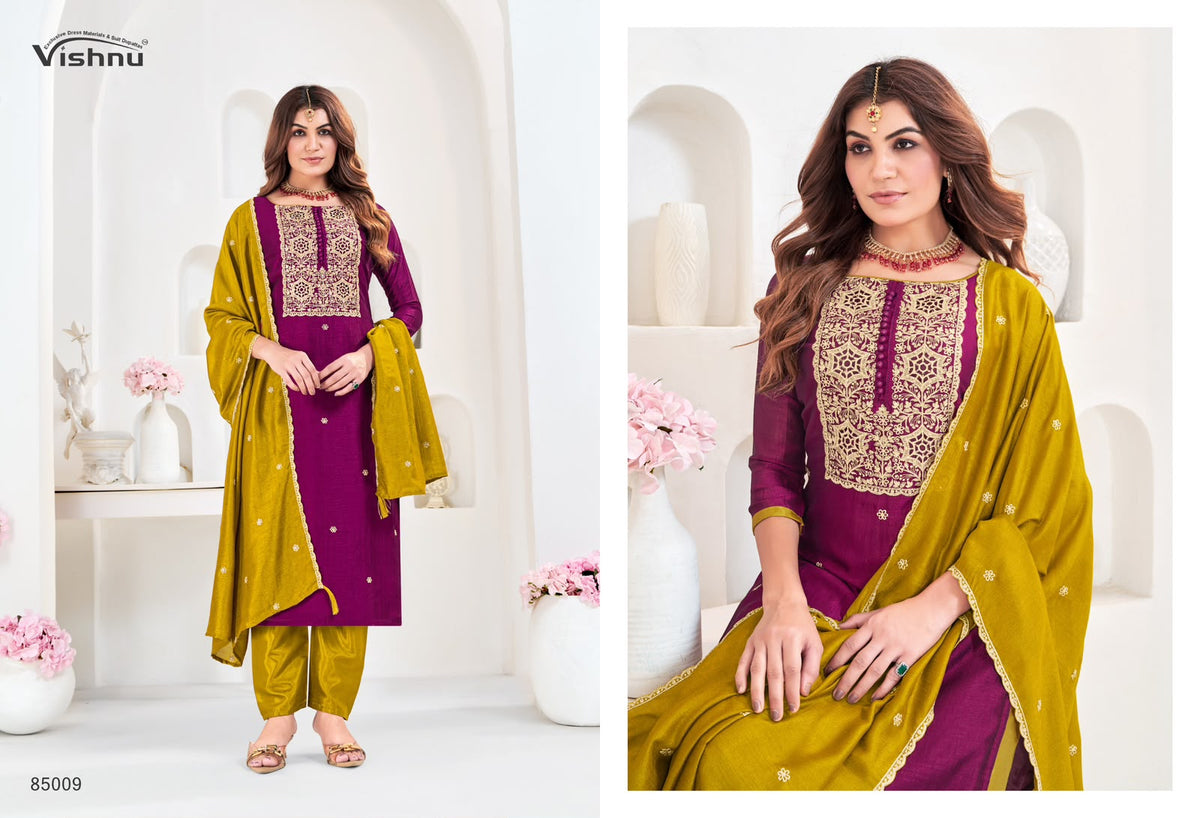 Munira Vishnu Impex Vichitra Silk Pant Style Suits Exporter India