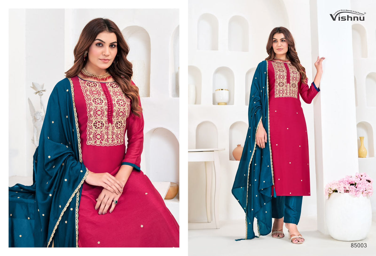 Munira Vishnu Impex Vichitra Silk Pant Style Suits Exporter India