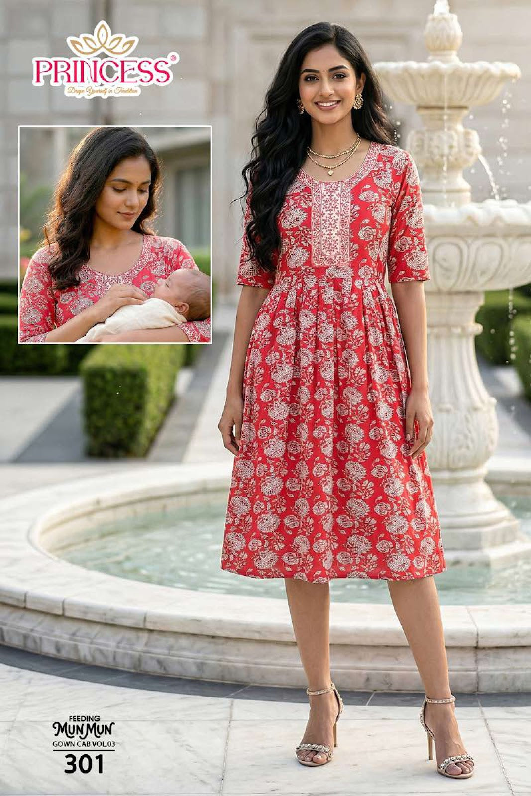 Munmun Princess Creation Heavy Rayon Feeding Kurtis Exporter
