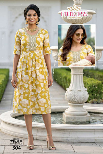 Munmun Princess Creation Heavy Rayon Feeding Kurtis Exporter