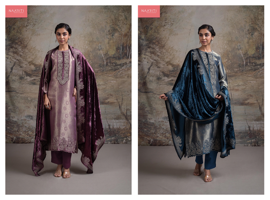 Muntaz Naariti Pure Silk Velvet Suits Exporter Gujarat