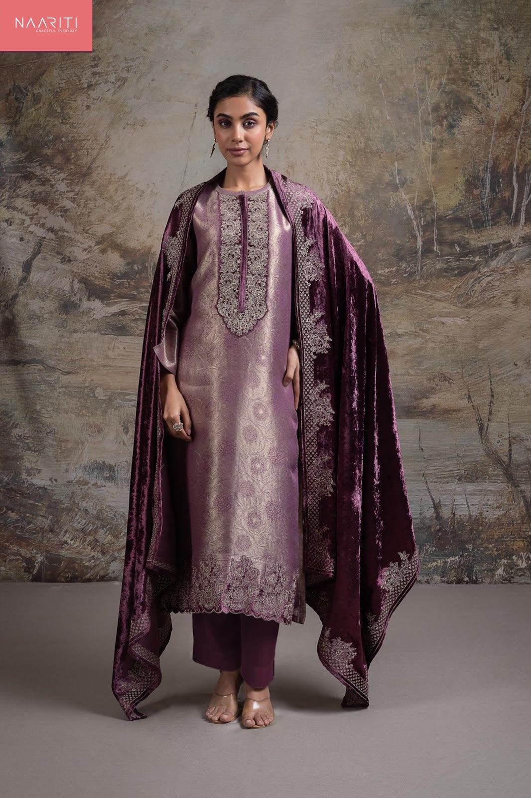 Muntaz Naariti Pure Silk Velvet Suits Exporter Gujarat