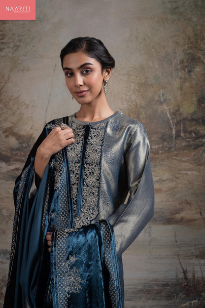 Muntaz Naariti Pure Silk Velvet Suits Exporter Gujarat