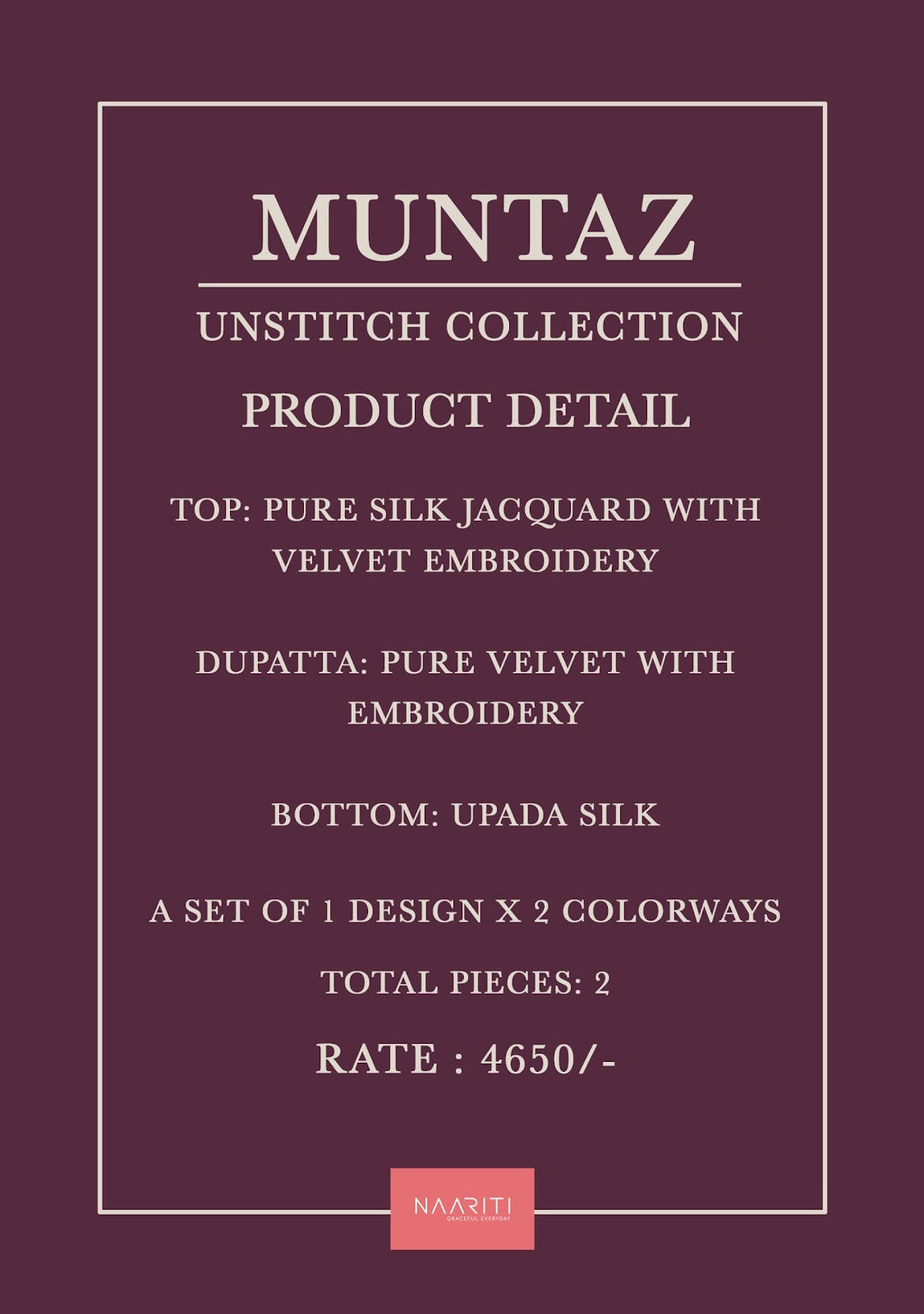 Muntaz Naariti Pure Silk Velvet Suits Exporter Gujarat