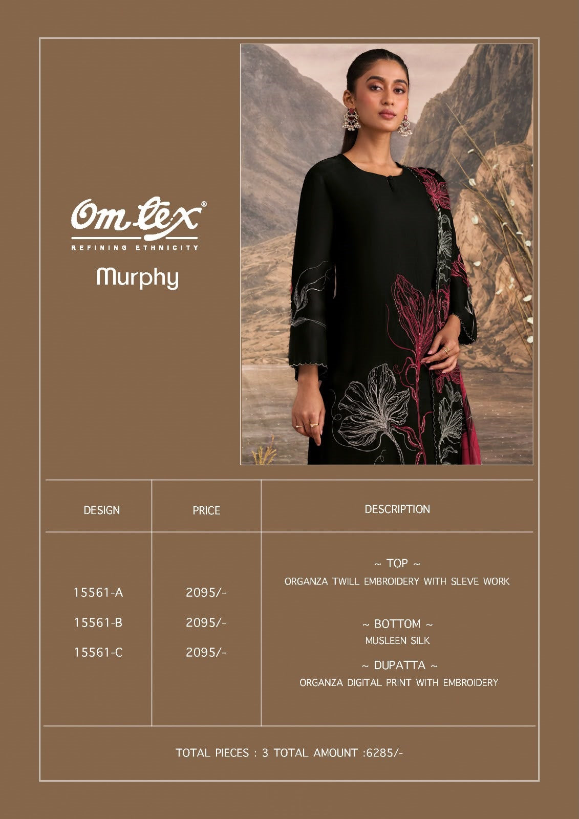 Murphy Omtex Organza Pant Style Suits Exporter Ahmedabad