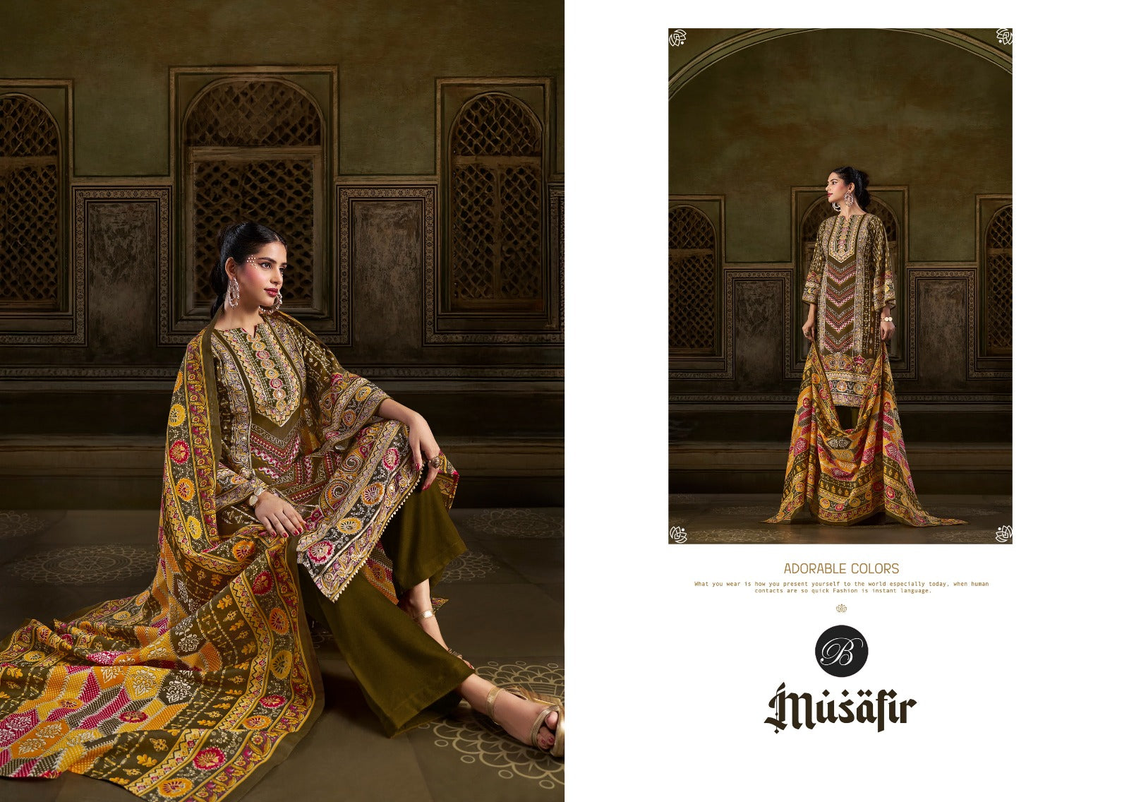 Musafir Belliza Designer Studio Viscose Rayon Karachi Salwar Suits Wholesale