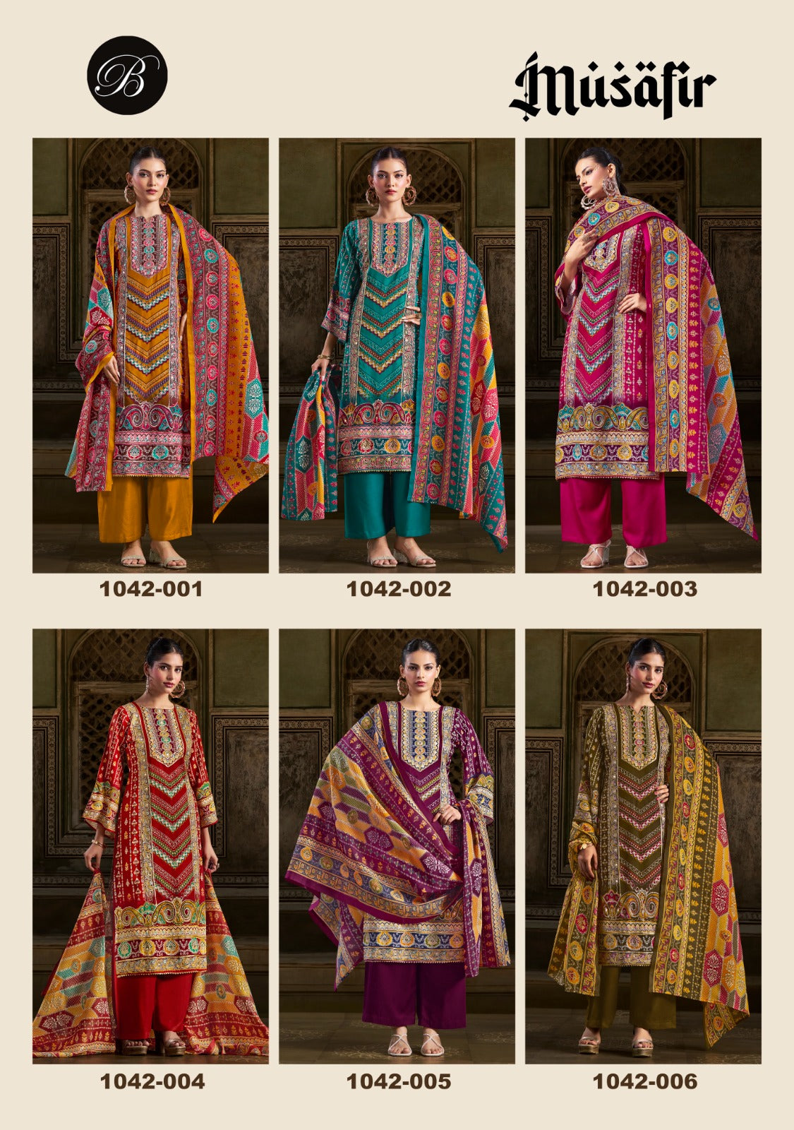 Musafir Belliza Designer Studio Viscose Rayon Karachi Salwar Suits Wholesale