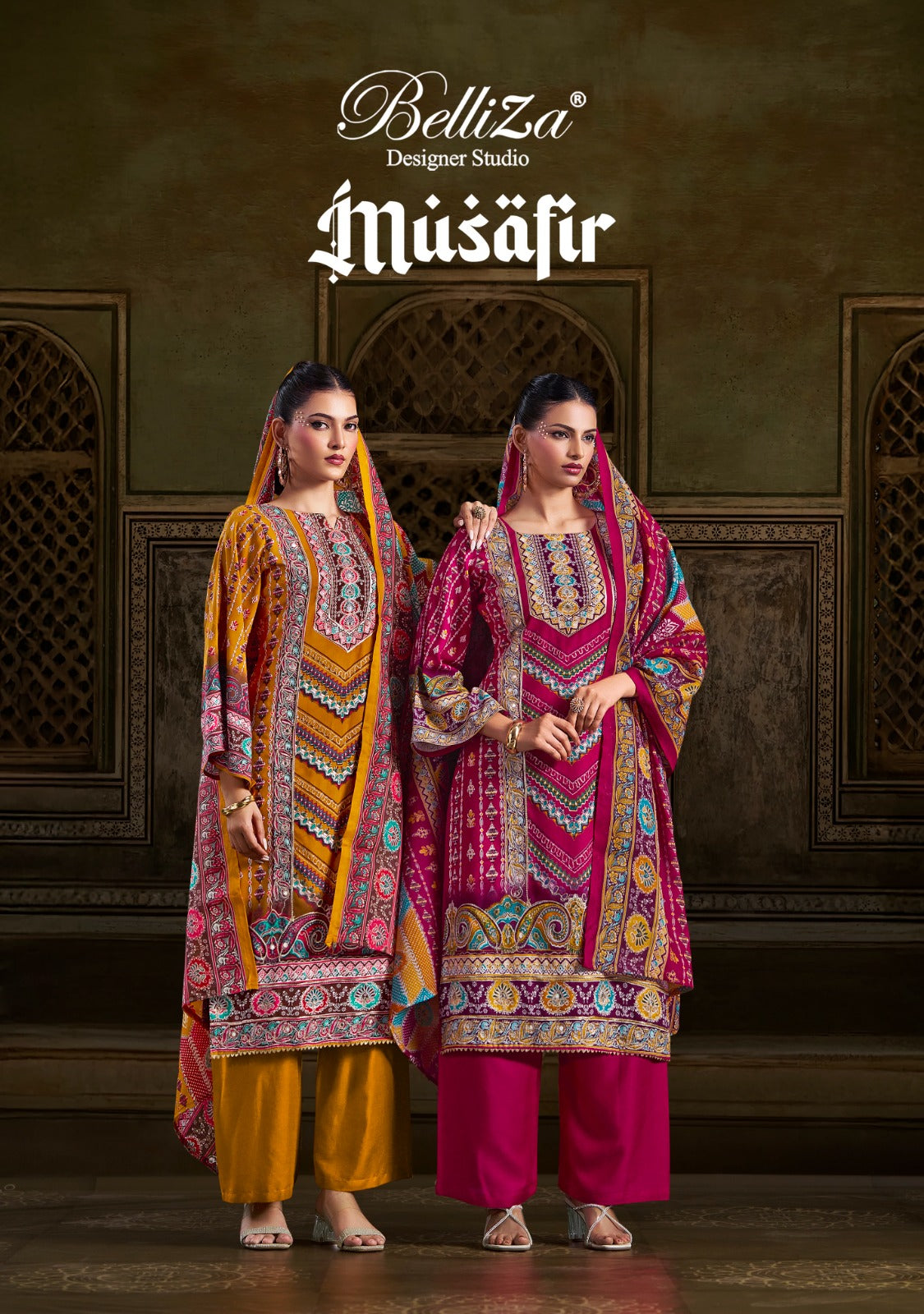 Musafir Belliza Designer Studio Viscose Rayon Karachi Salwar Suits Wholesale