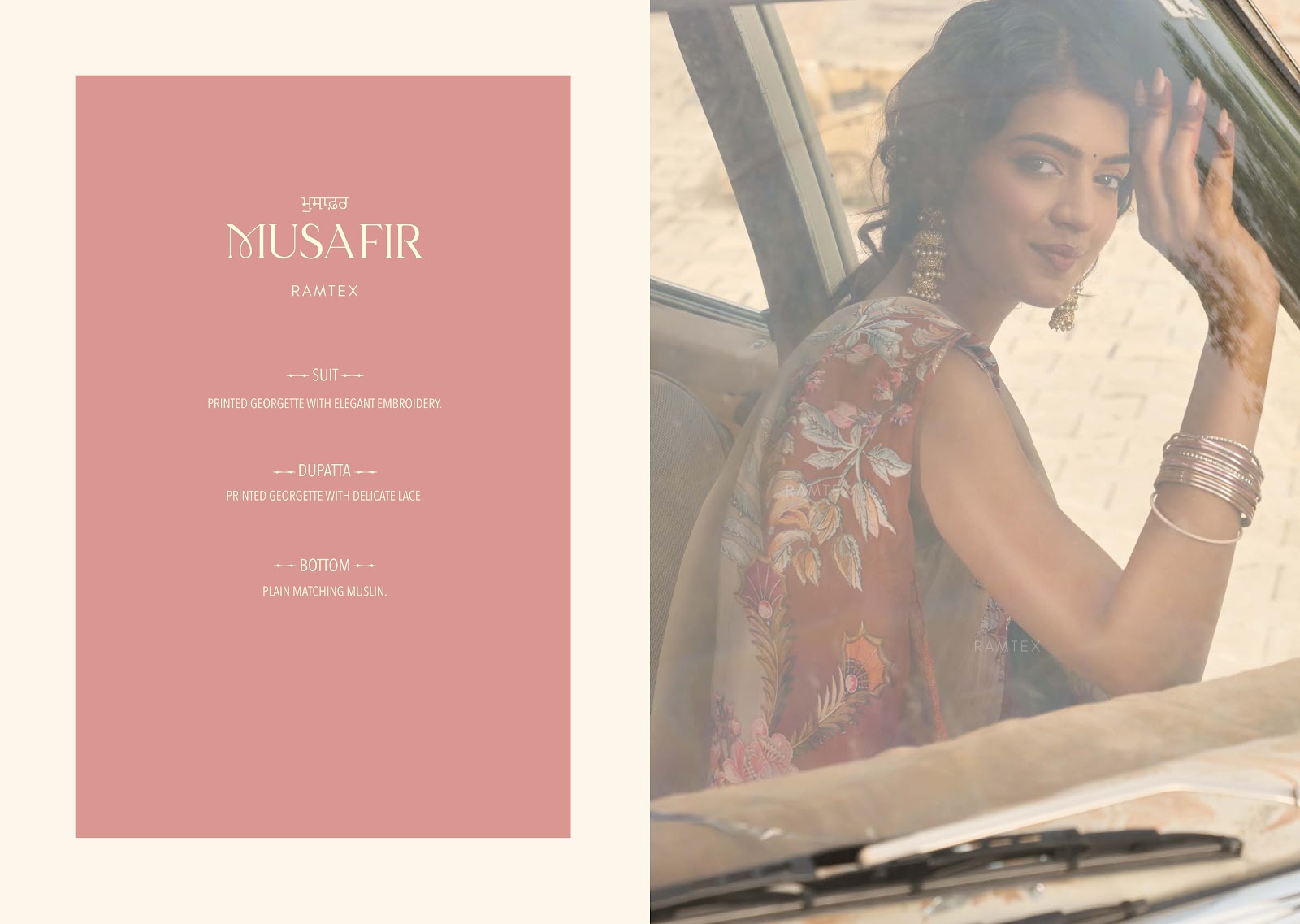 Musafir Ramtex Georgette Pant Style Suits Exporter