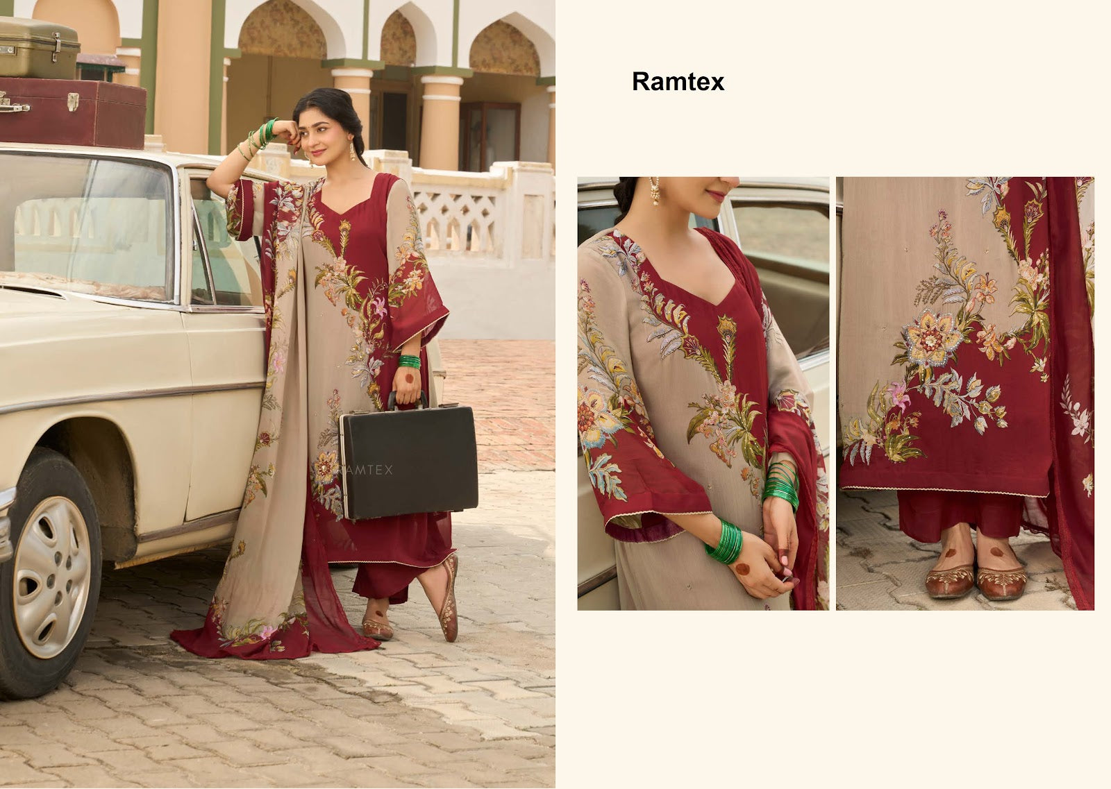 Musafir Ramtex Georgette Pant Style Suits Exporter