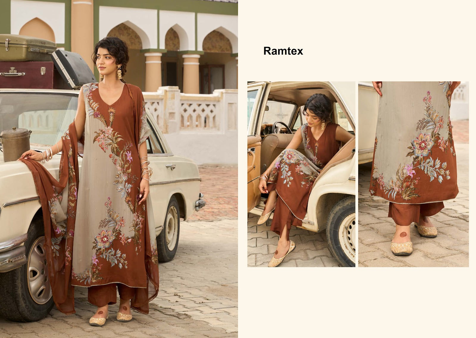 Musafir Ramtex Georgette Pant Style Suits Exporter