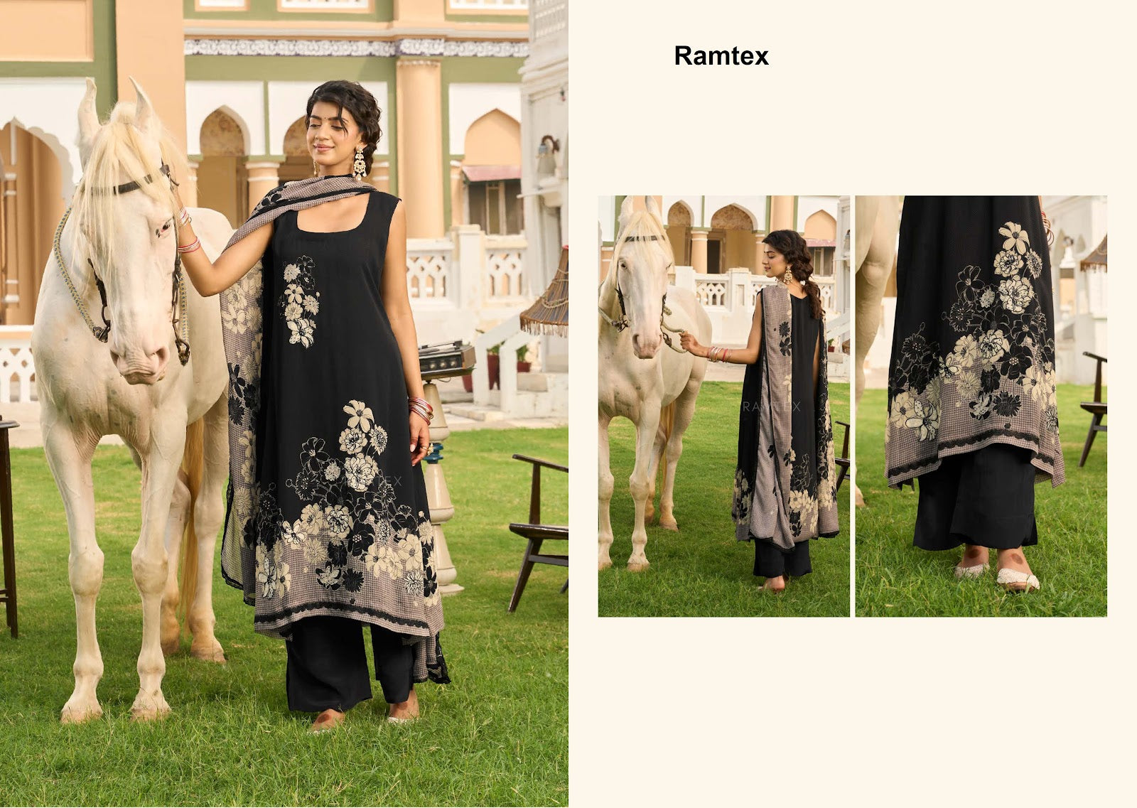 Musafir Ramtex Georgette Pant Style Suits Exporter