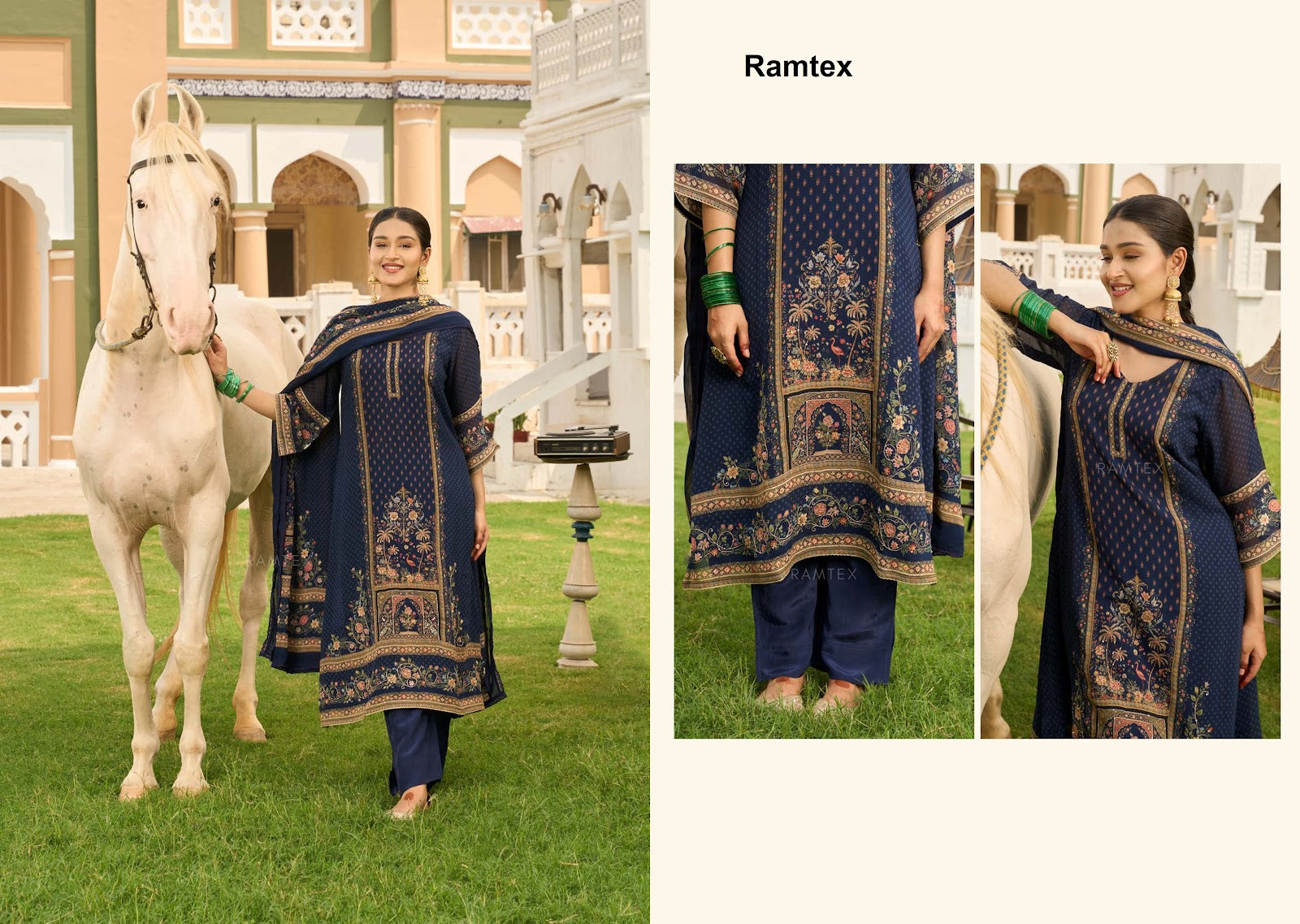 Musafir Ramtex Georgette Pant Style Suits Exporter