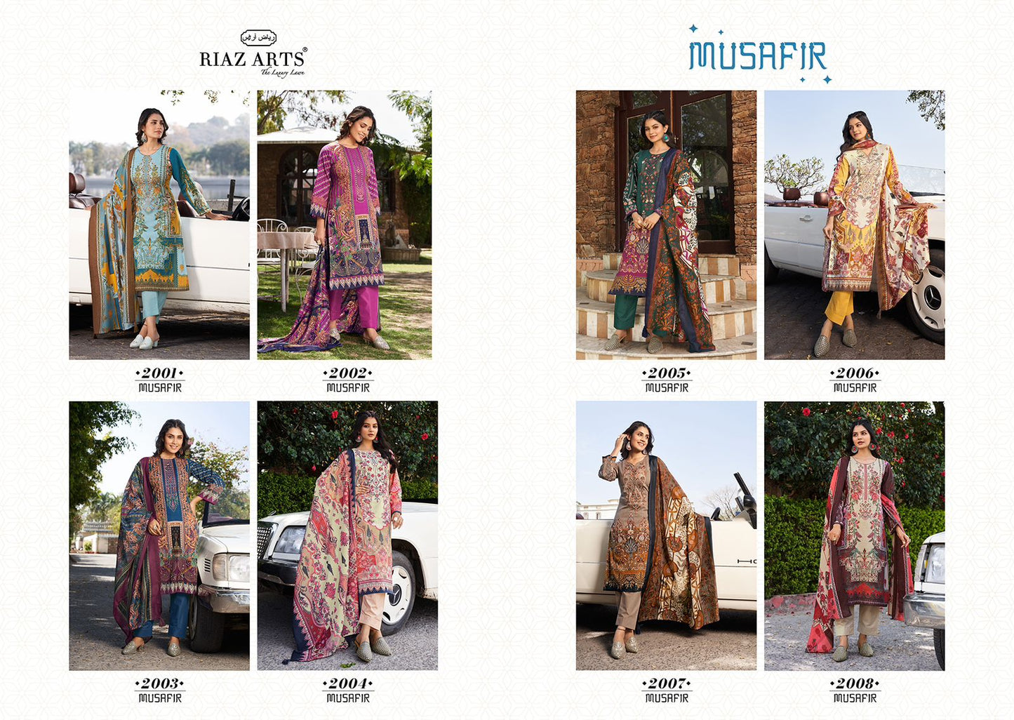 Musafir Riaz Art Cambric Karachi Salwar Suits
