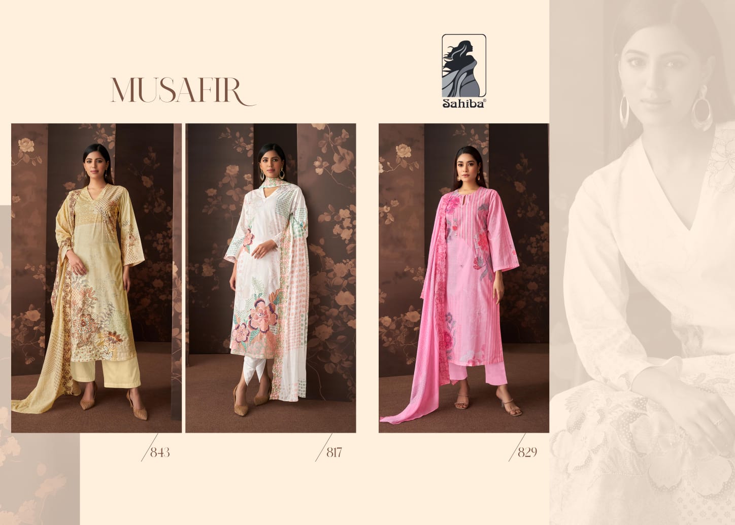 Musafir Sahiba Cotton Lawn Pant Style Suits