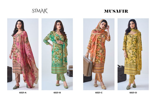 Musafir Simar Viscose Muslin Pant Style Suits Wholesale Price