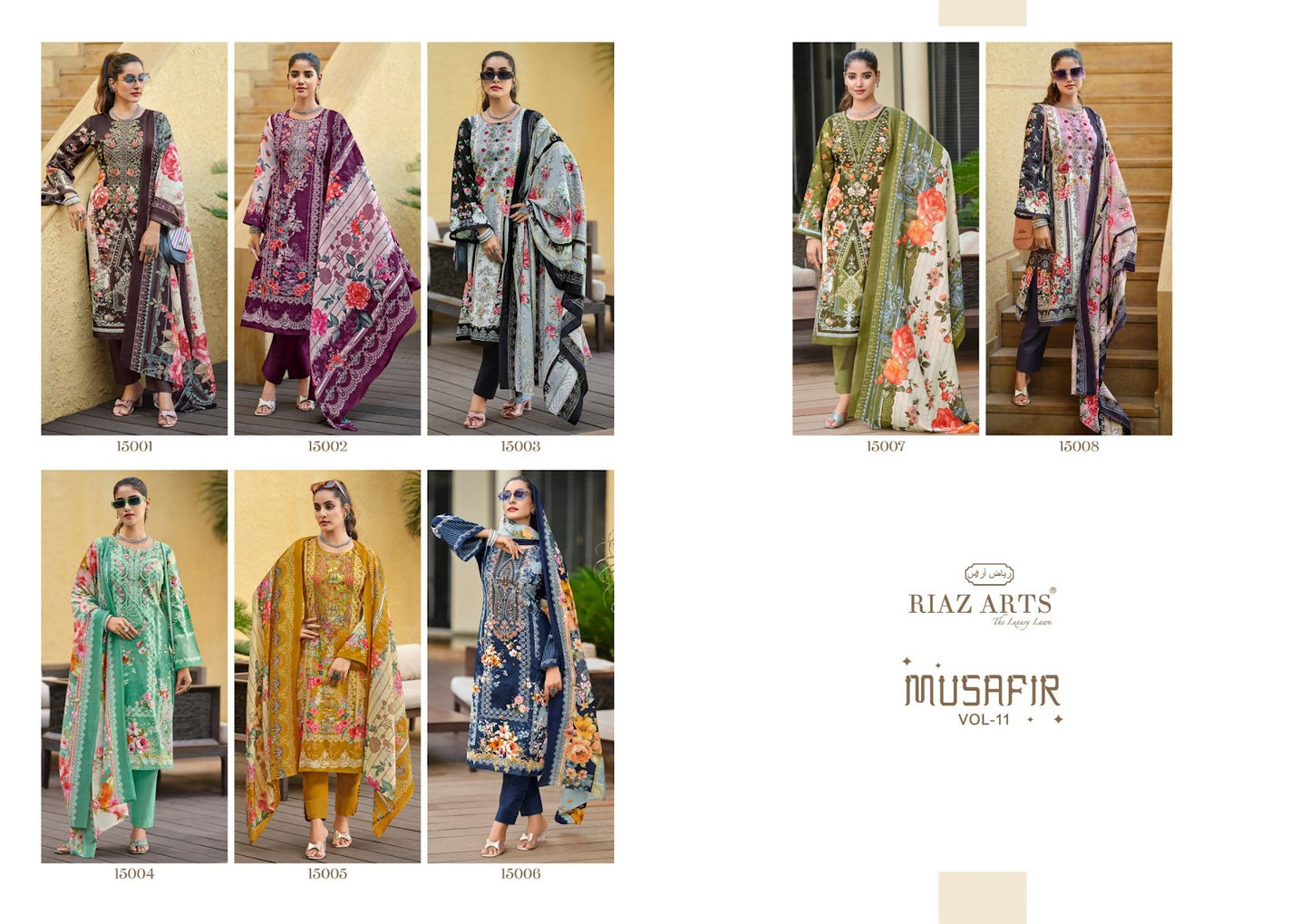 Musafir Vol 11 Riaz Art Lawn Karachi Salwar Suits Exporter India