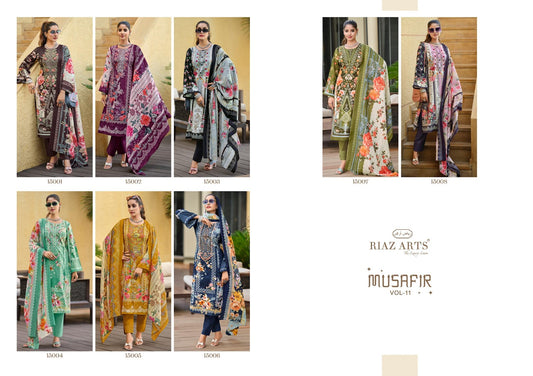 Musafir Vol 11 Riaz Art Lawn Karachi Salwar Suits Exporter India