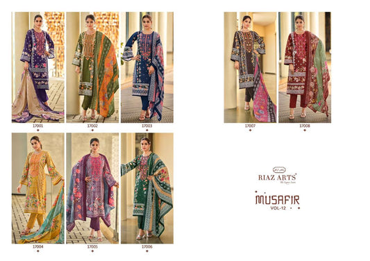 Musafir Vol 12 Riaz Art Lawn Karachi Salwar Suits Supplier India