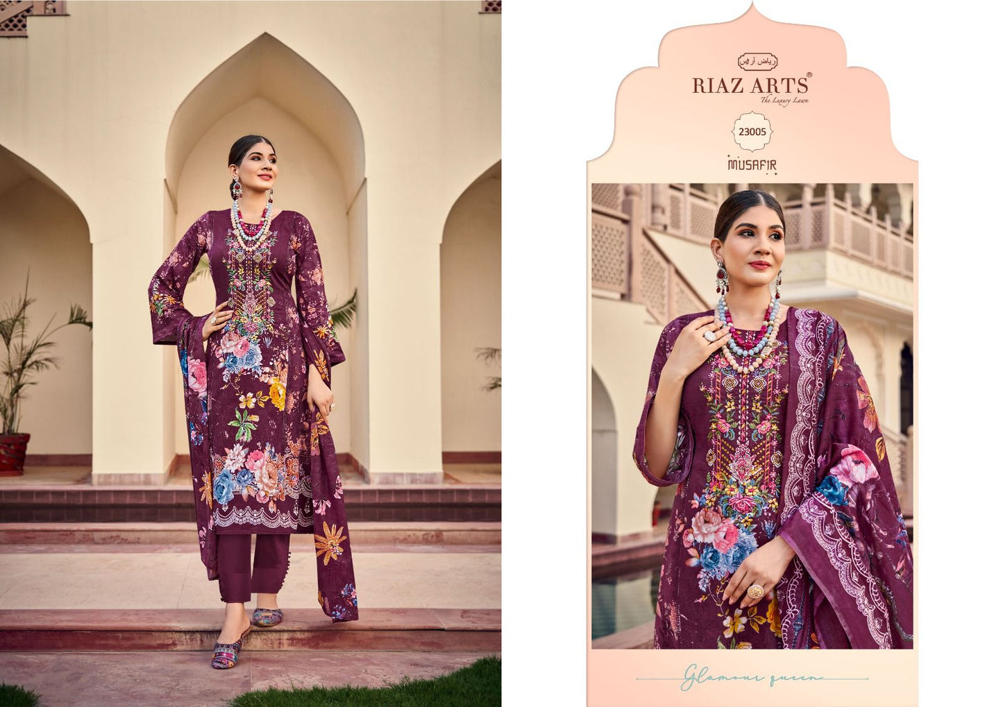 Musafir Vol 15 Riaz Art Lawn Karachi Salwar Suits Supplier India