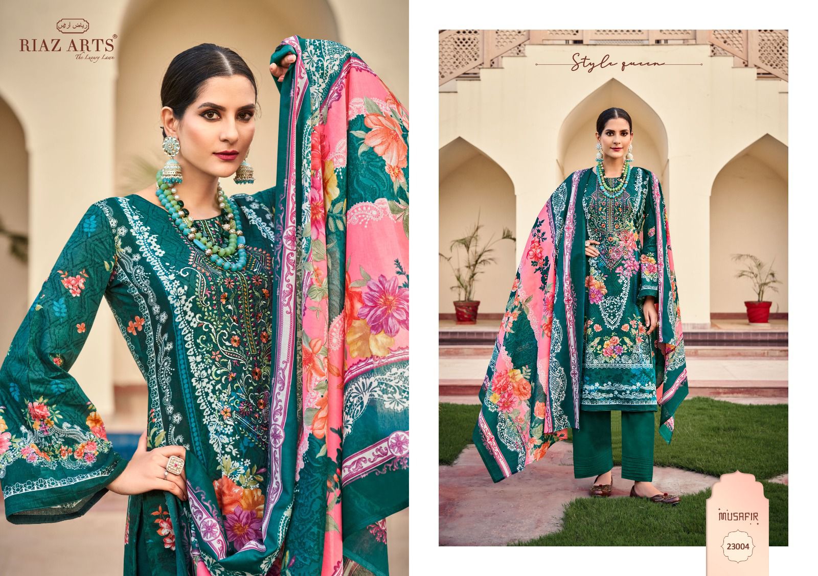 Musafir Vol 15 Riaz Art Lawn Karachi Salwar Suits Supplier India
