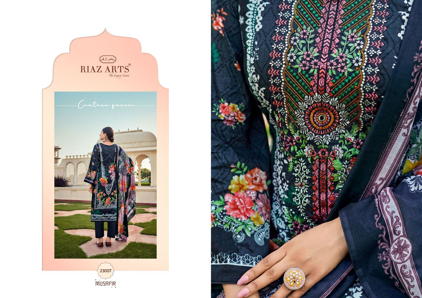 Musafir Vol 15 Riaz Art Lawn Karachi Salwar Suits Supplier India
