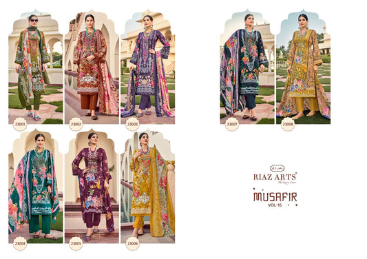 Musafir Vol 15 Riaz Art Lawn Karachi Salwar Suits Supplier India