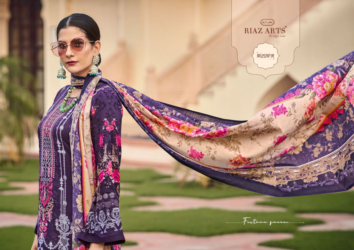 Musafir Vol 15 Riaz Art Lawn Karachi Salwar Suits Supplier India