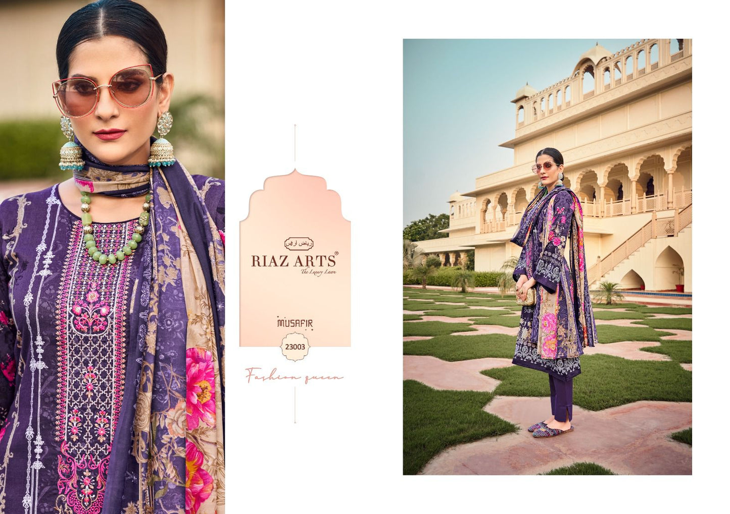 Musafir Vol 15 Riaz Art Lawn Karachi Salwar Suits Supplier India